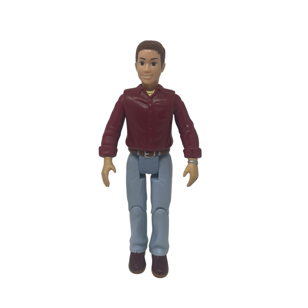 Mattel 2006 Fisher Price Loving Family Dollhouse Dad Red Shirt Brown Hair & Eyes